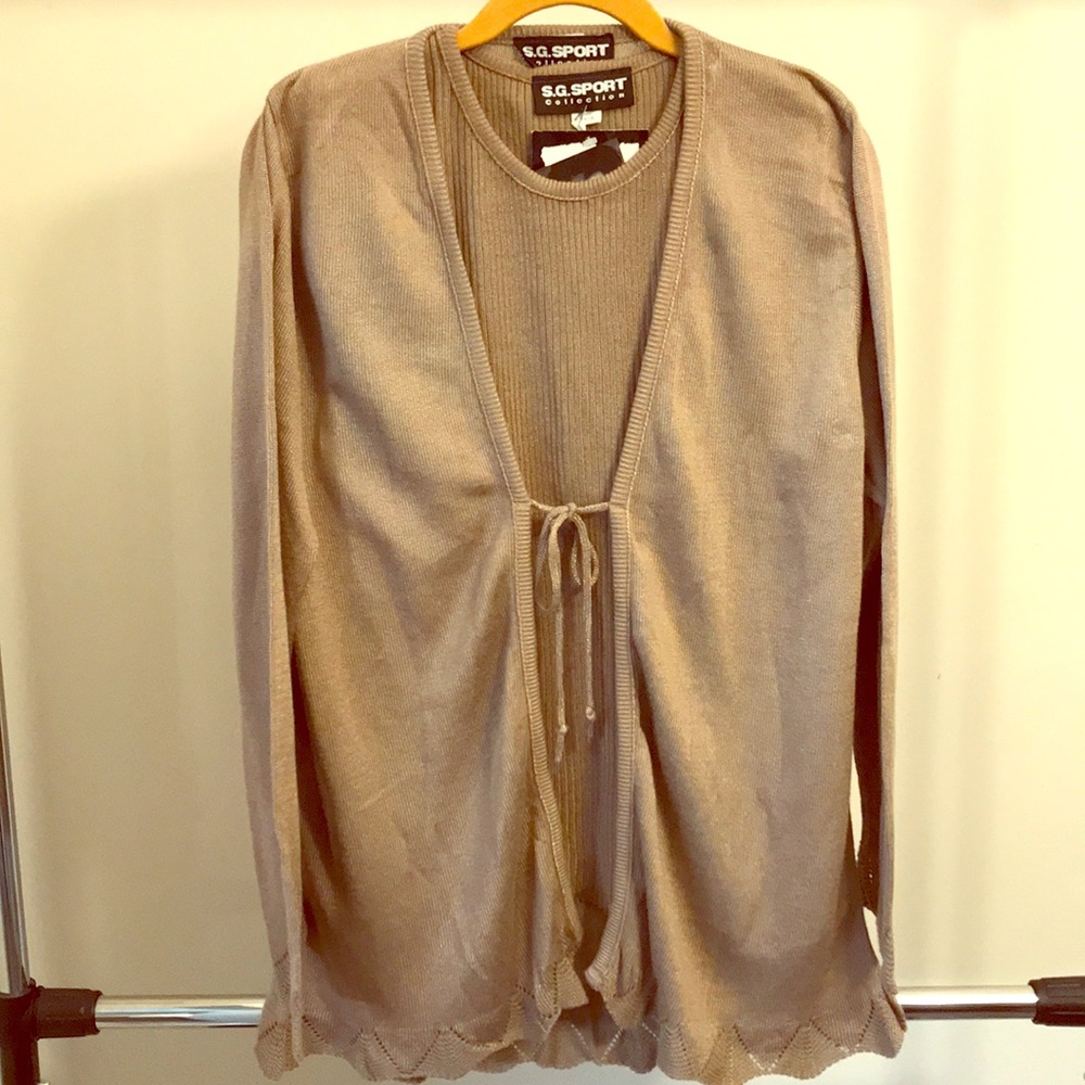 Russet Cardigan-Top set - Susan Graver